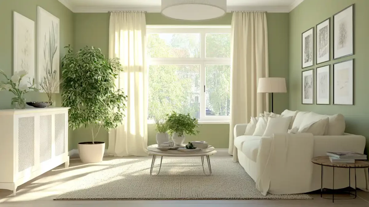 cream and lime green for a refreshing wall color combination