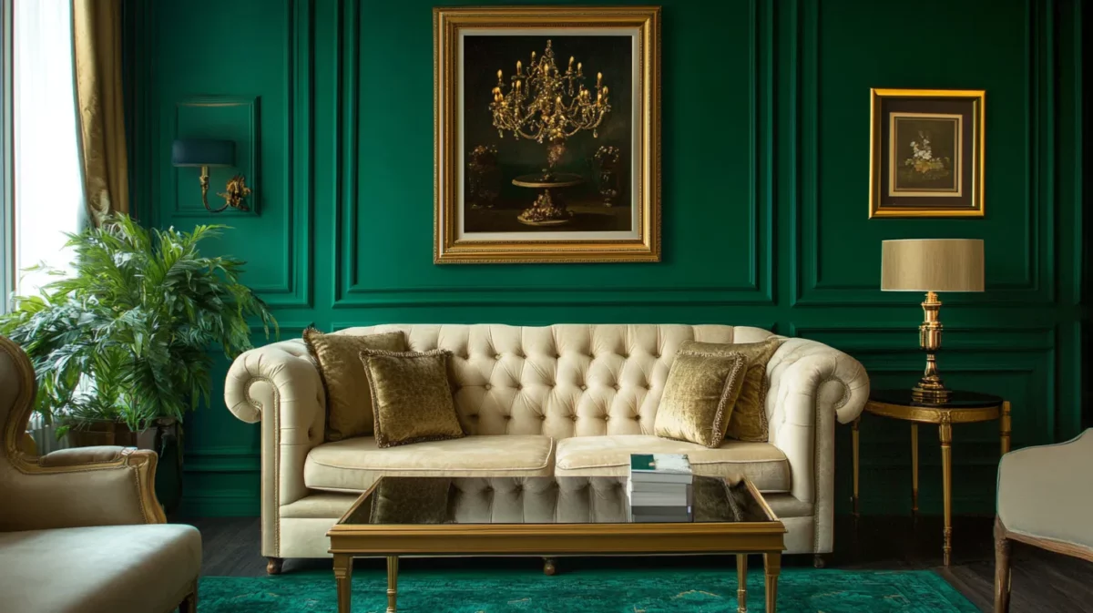 dark sea green and gold colour combination