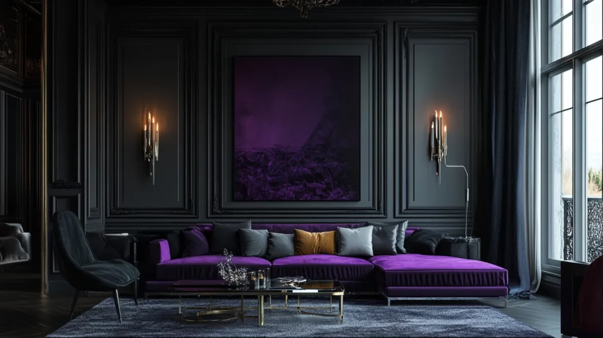 deep purple with grey colour combinations