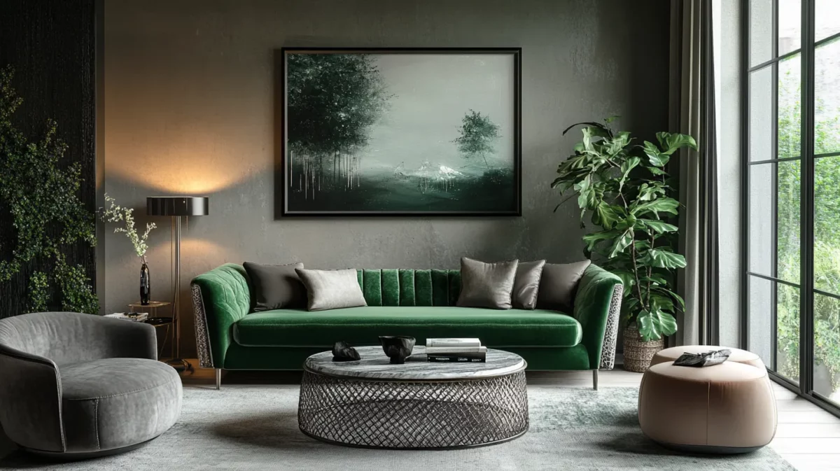 emerald green and grey colour combinations