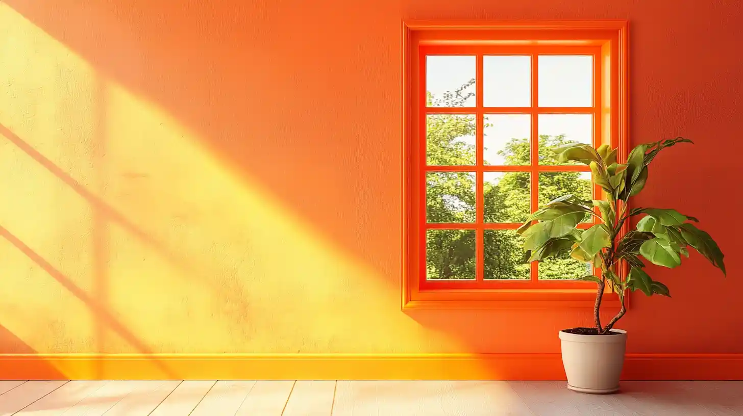 energetic and playful orange for window colour combination