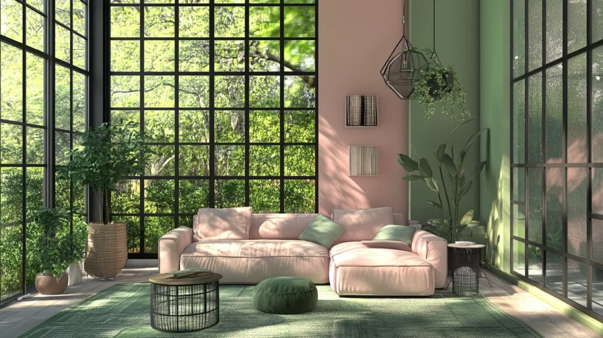 garden retreat with light pink colour combinations