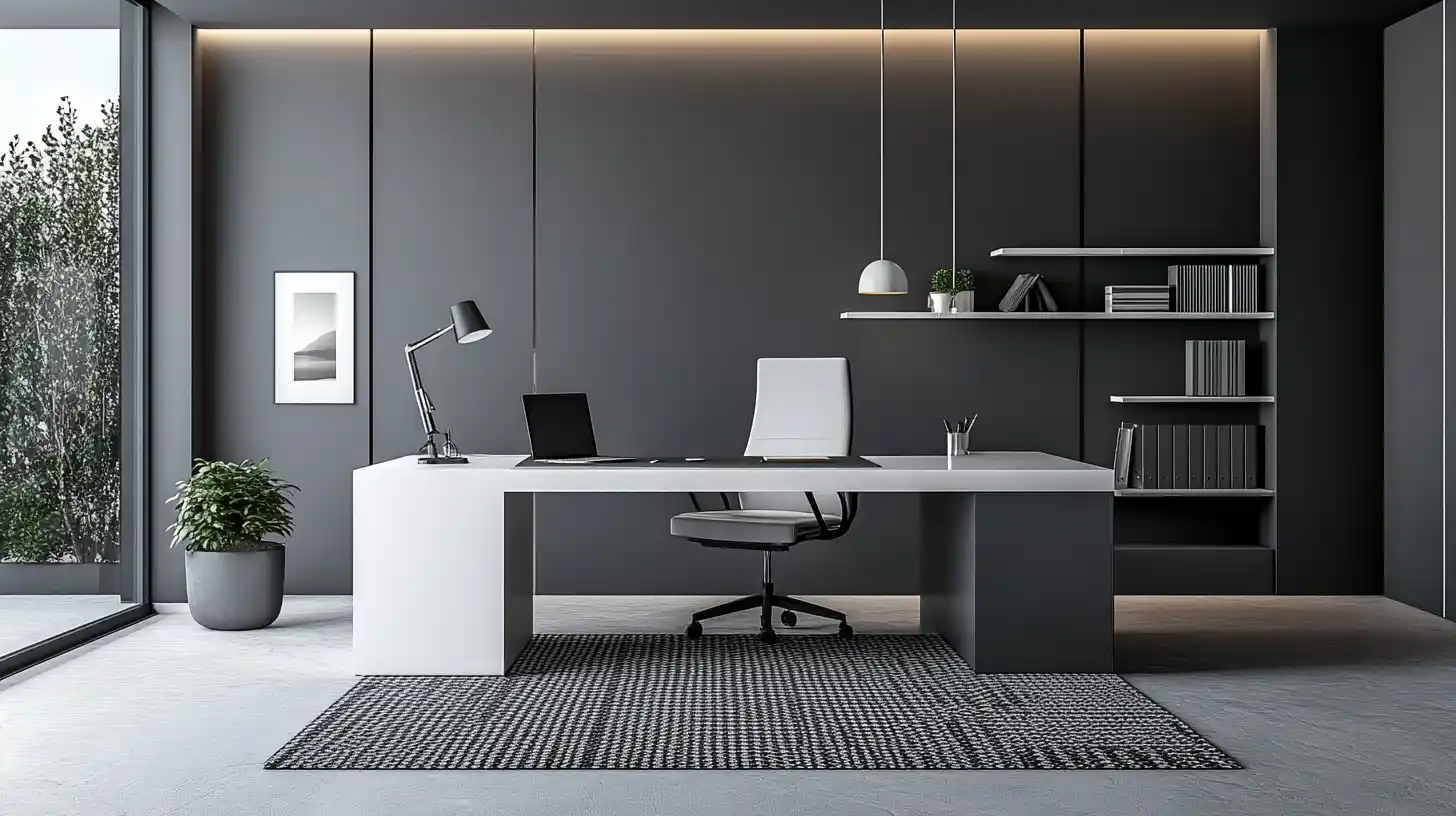 grey and white for study room colour combination