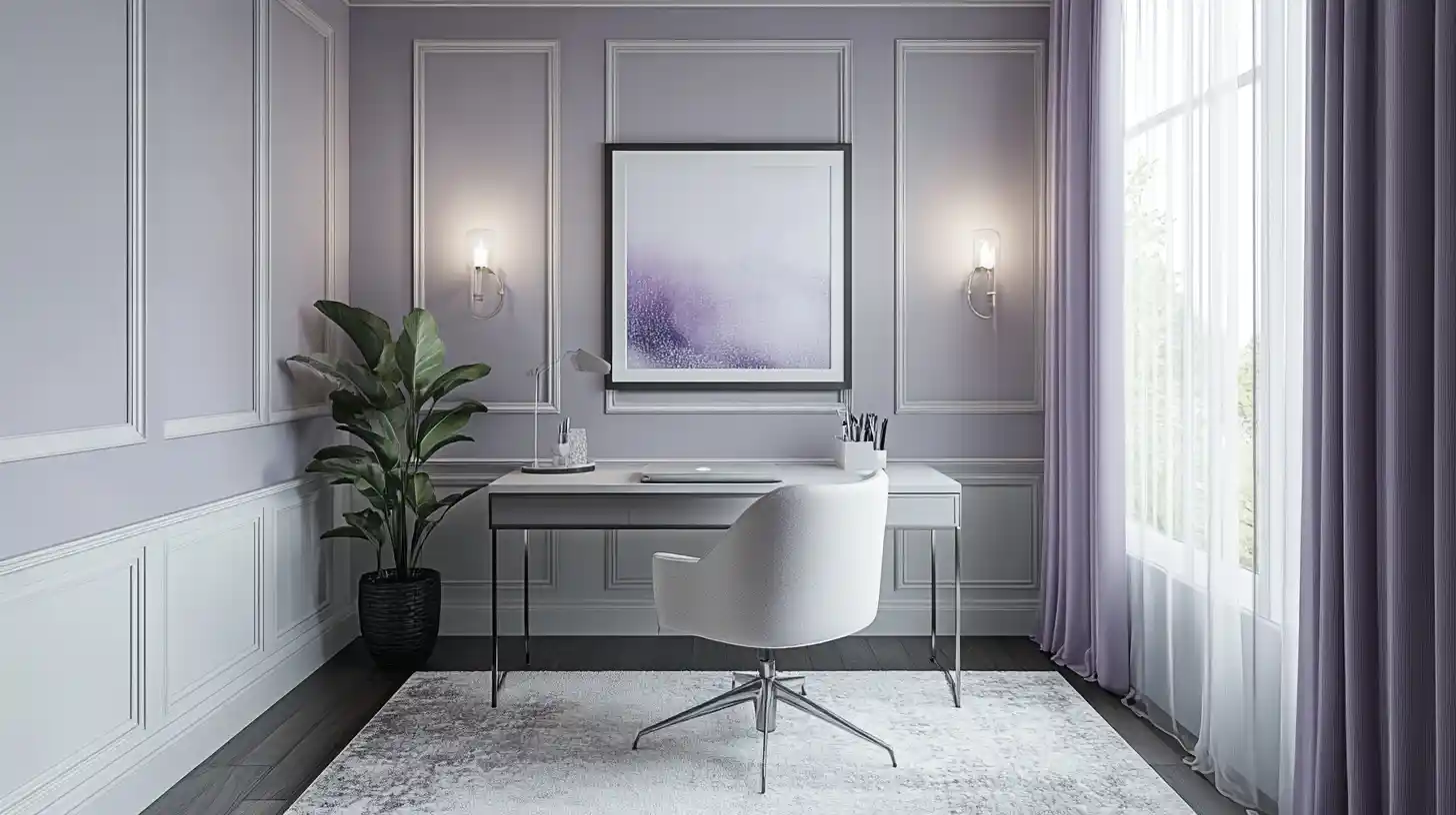 lavender and grey blend for study room colour combination