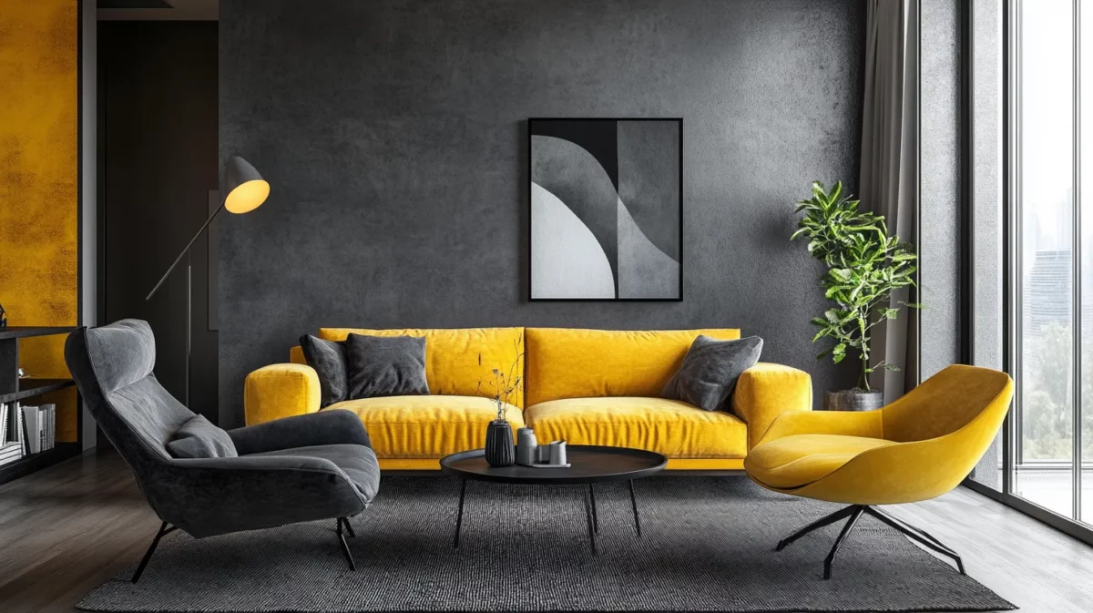 luminous grayscale and yellow combination colour