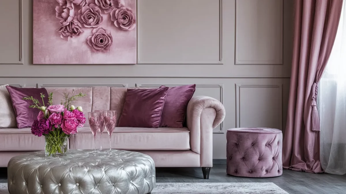 luxurious accents with light pink colour combinations