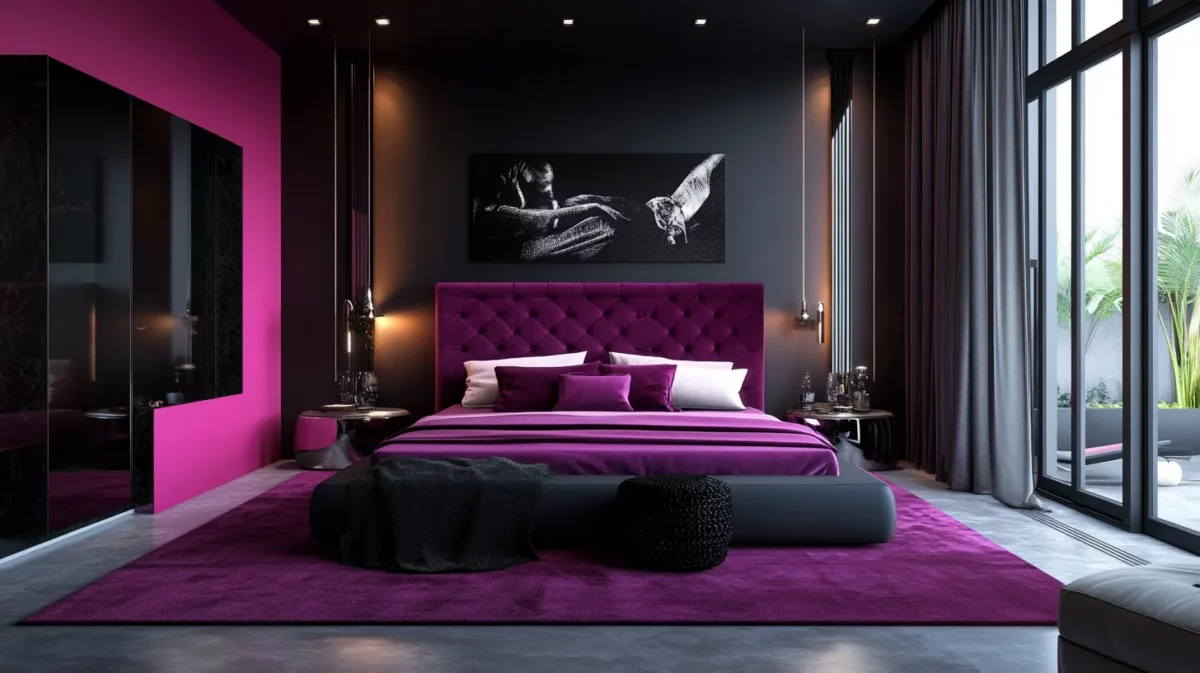 magenta and black colour combination