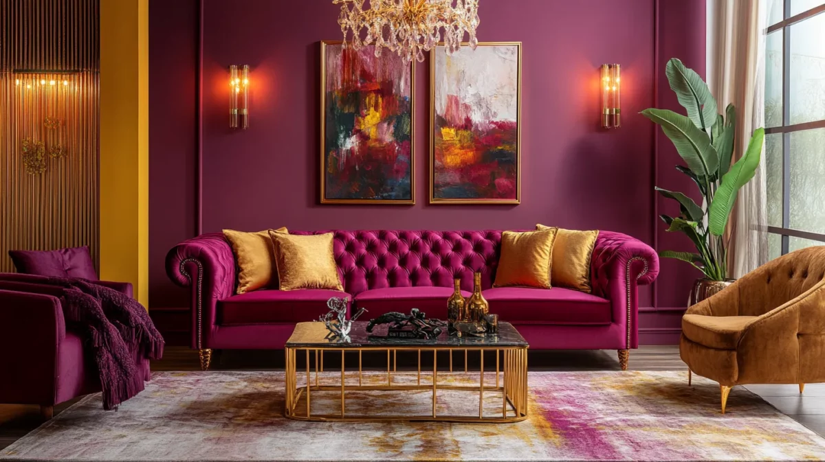 magenta and gold fusion colour combination