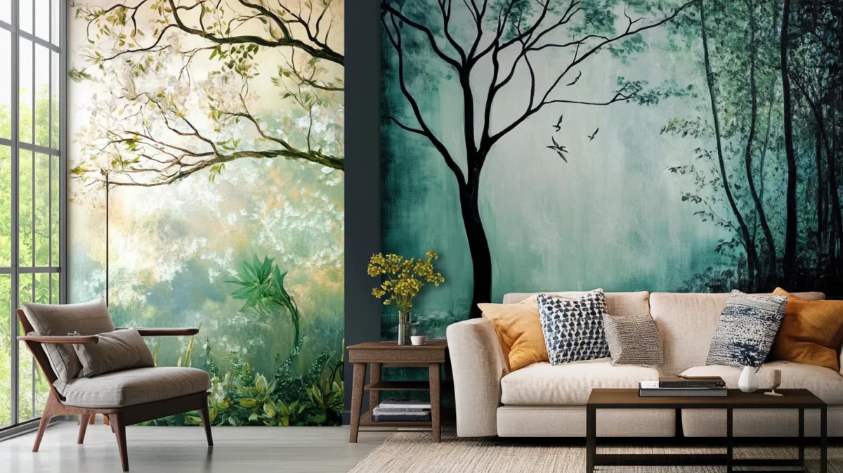 natures tranquil embrace wall paint design