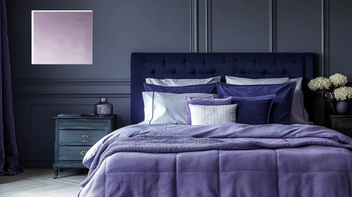 navy blue with light purple colour combination