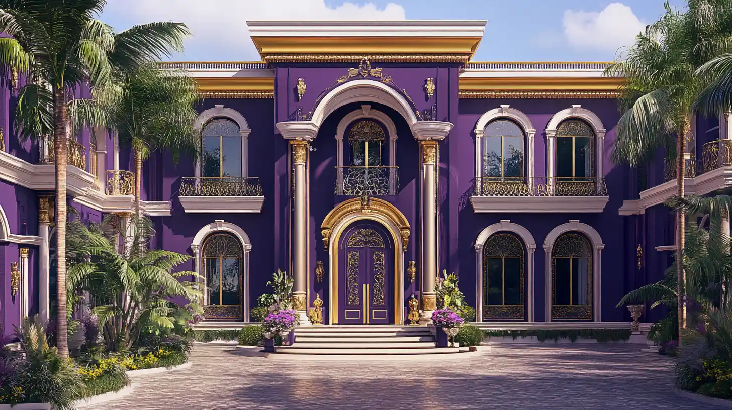 royal opulence with deep purple and gold