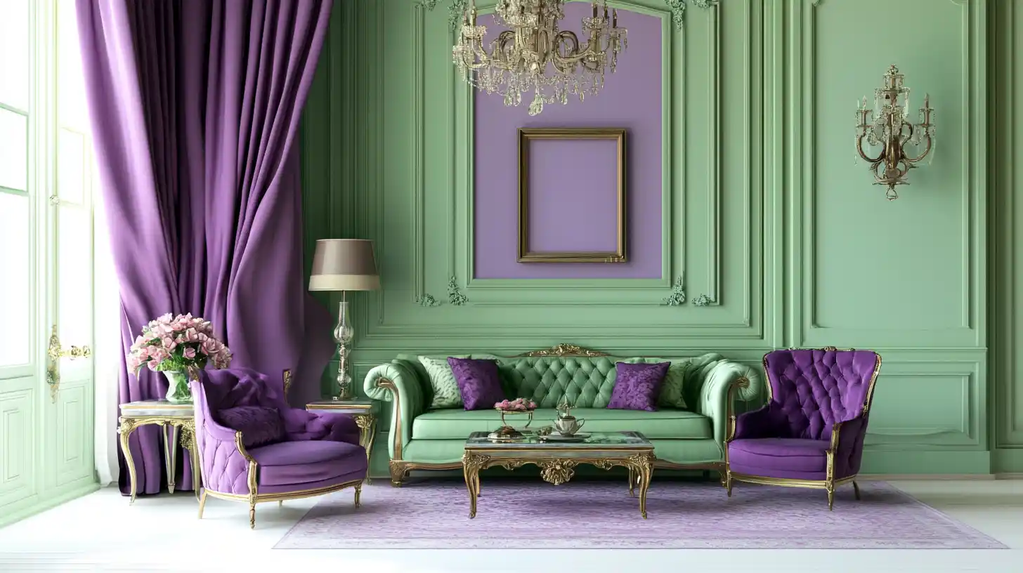 wall color combinations bold royal purple with fresh lime green