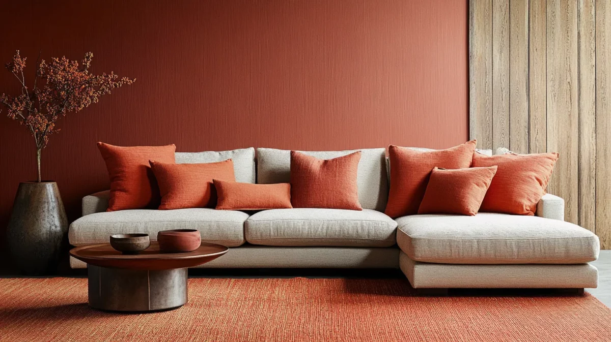 sienna brown and coral colour combinations