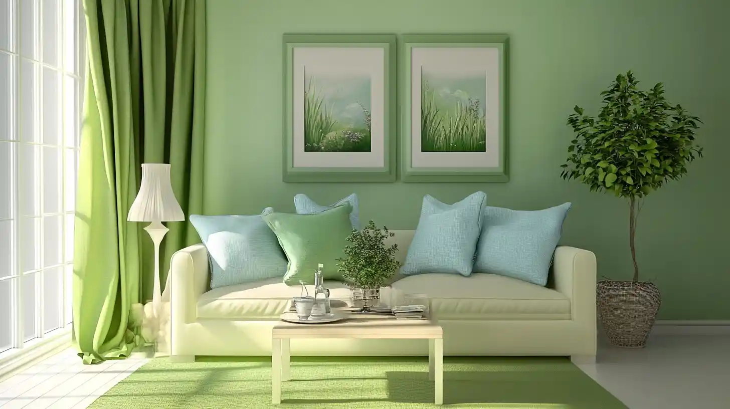 wall color combinations sky blue and moss green harmony