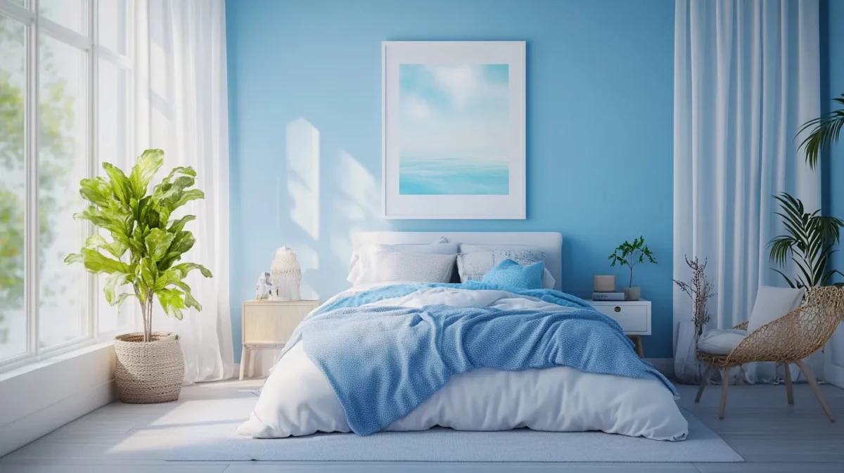 sky blue and white delight kids room wall colours