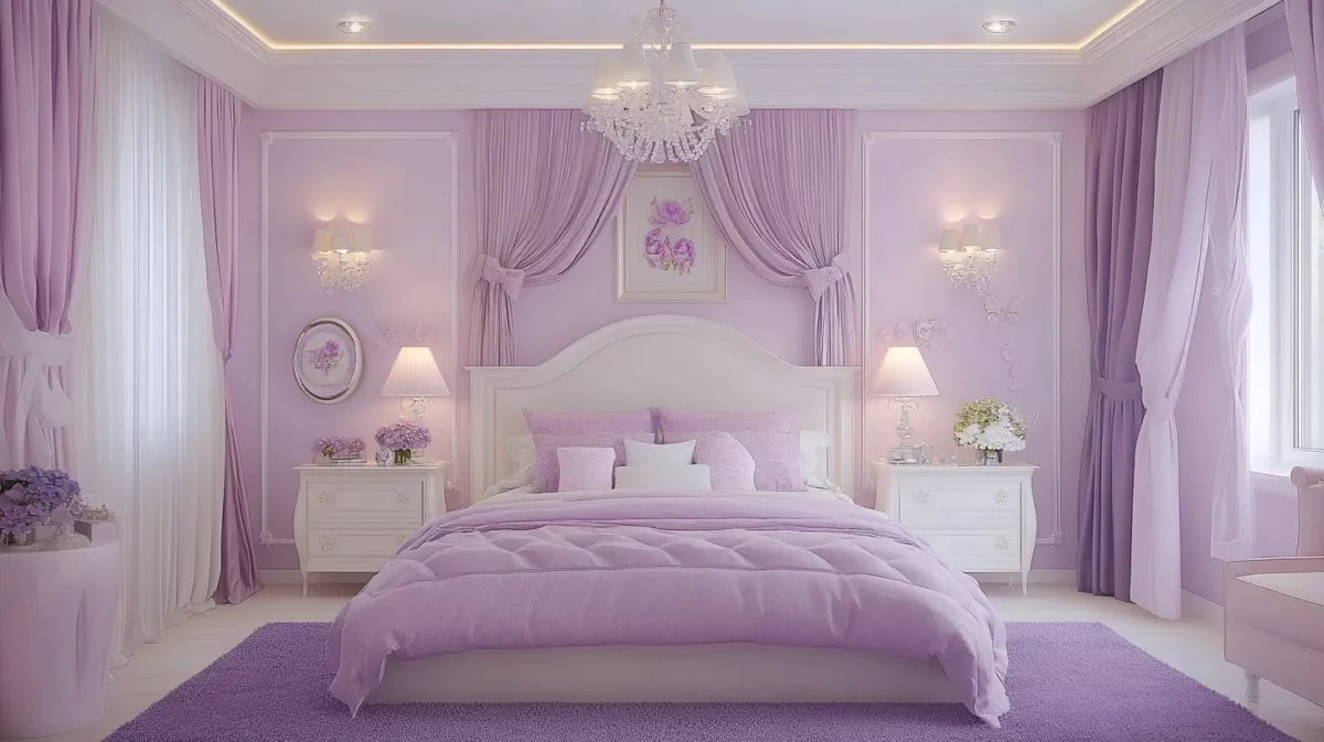 soft pink and light purple colour combination