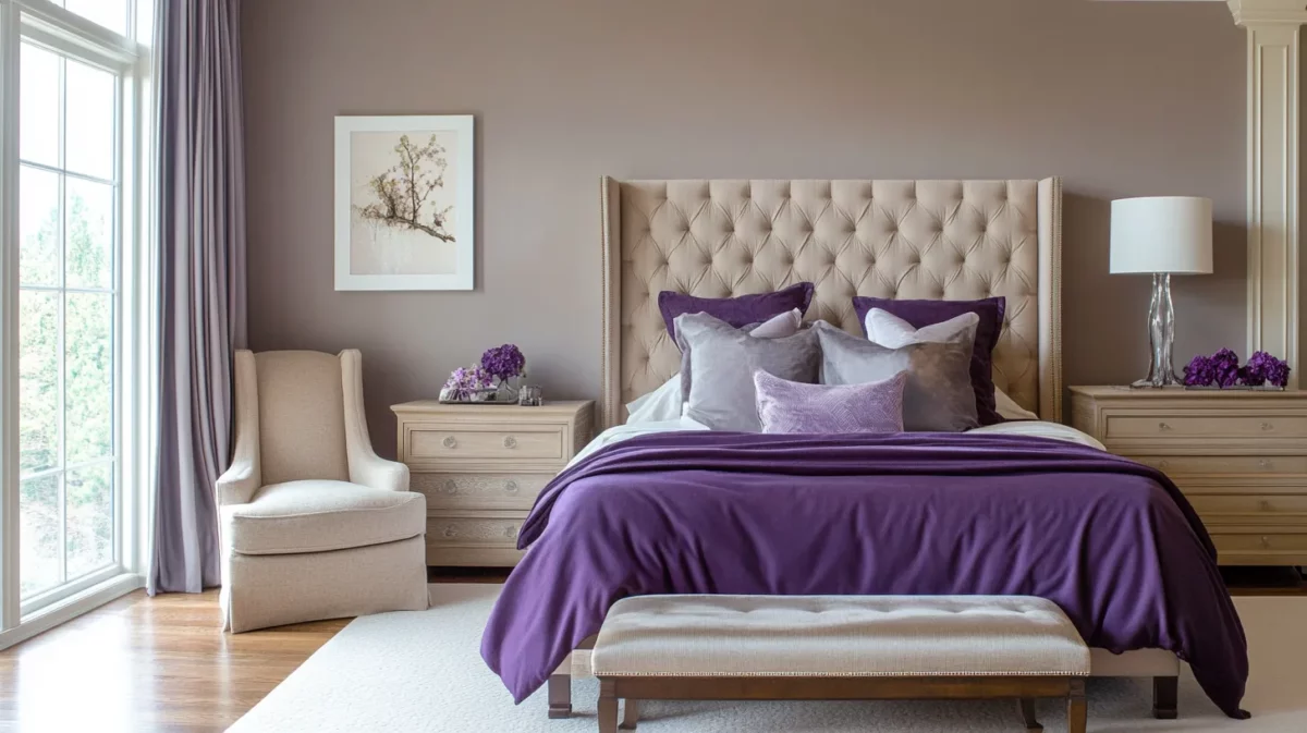 taupe with light purple colour combination