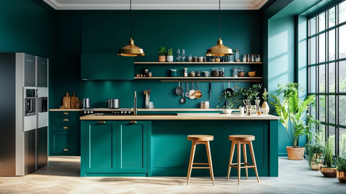 teal elegance kitchen colour combination for walls