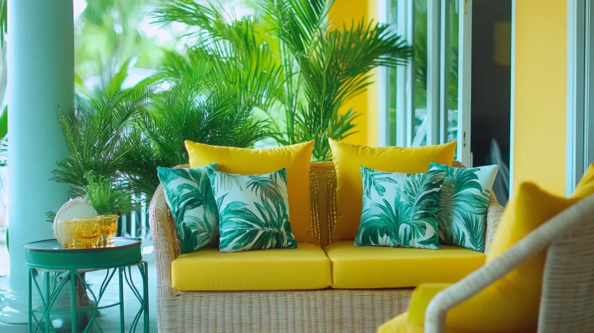 tropical fusion and yellow combination colour