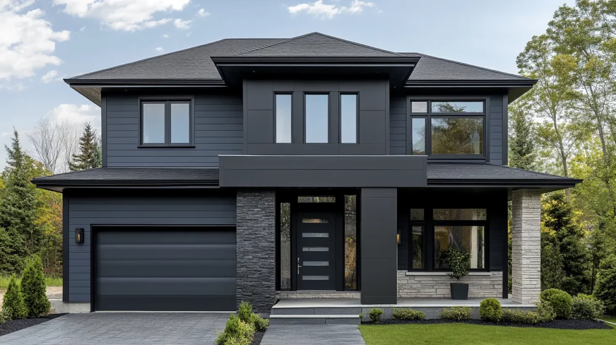 urban charcoal exterior wall paint colour combination