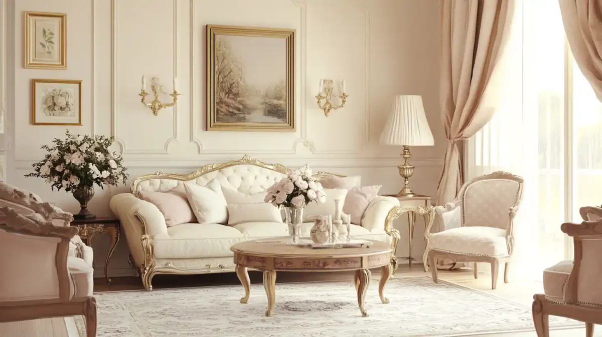 vintage elegance enhanced by soft cream hues