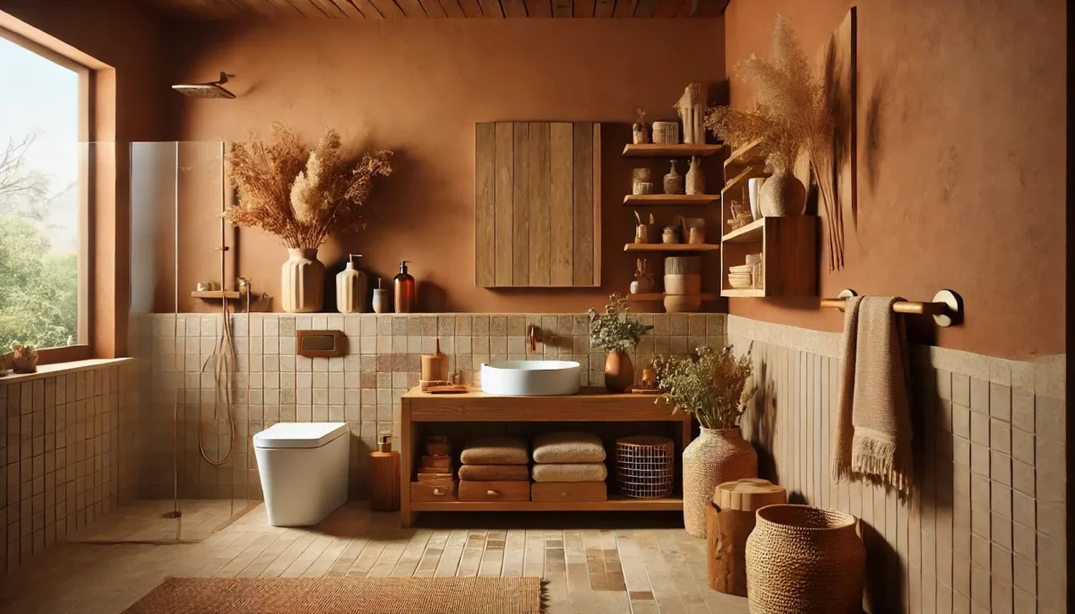 warm earth tones bathroom decor color schemes