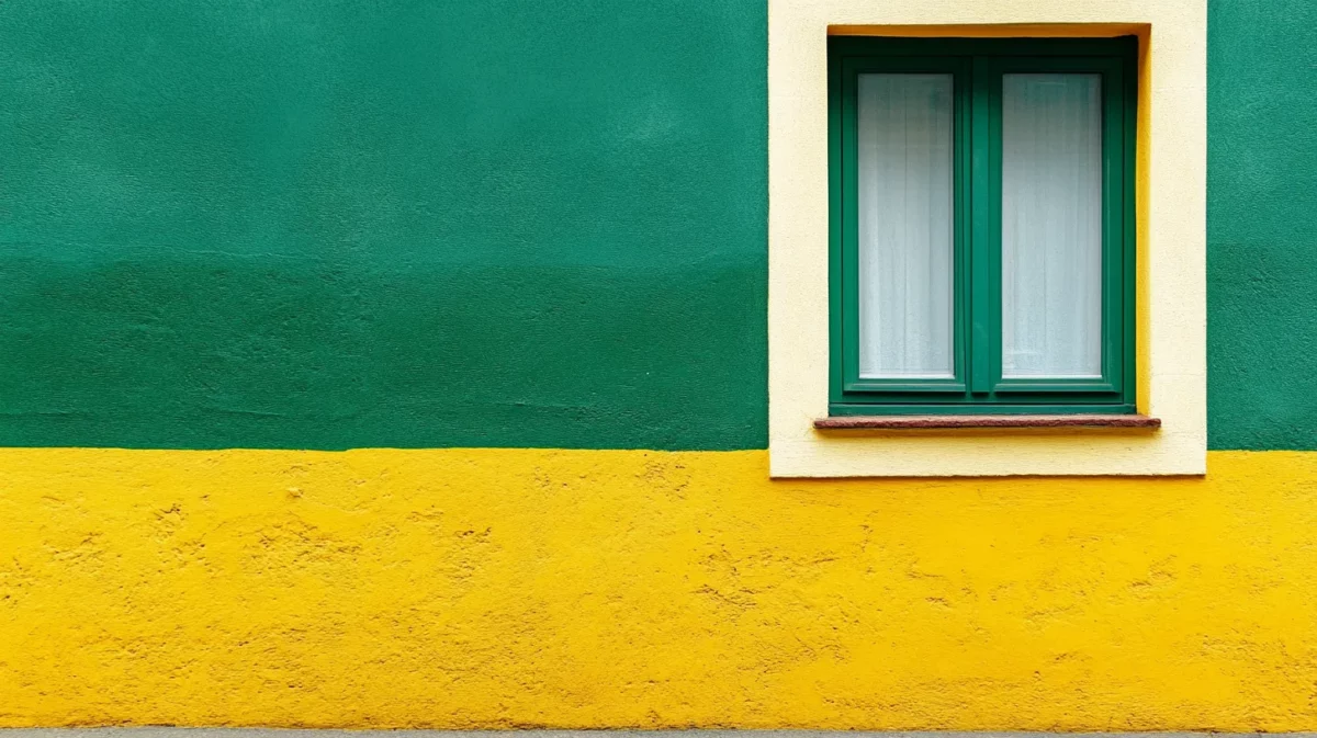 yellow and green colour combination for exterior wall