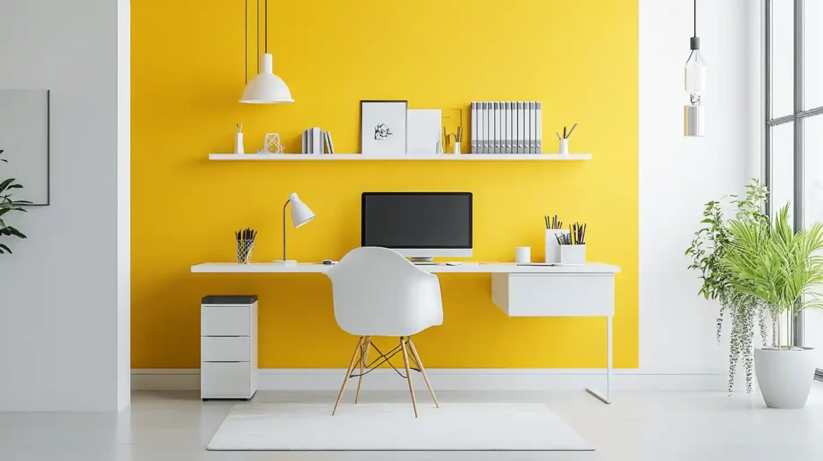 yellow and white blend for study room colour combination