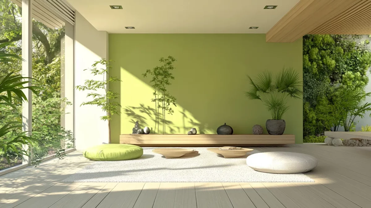 zen garden parrot green colour combination