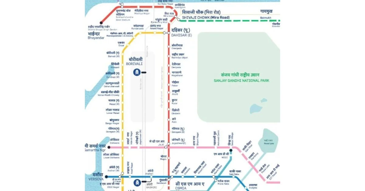 andheri east to csmia international mumbai metro line 7a map