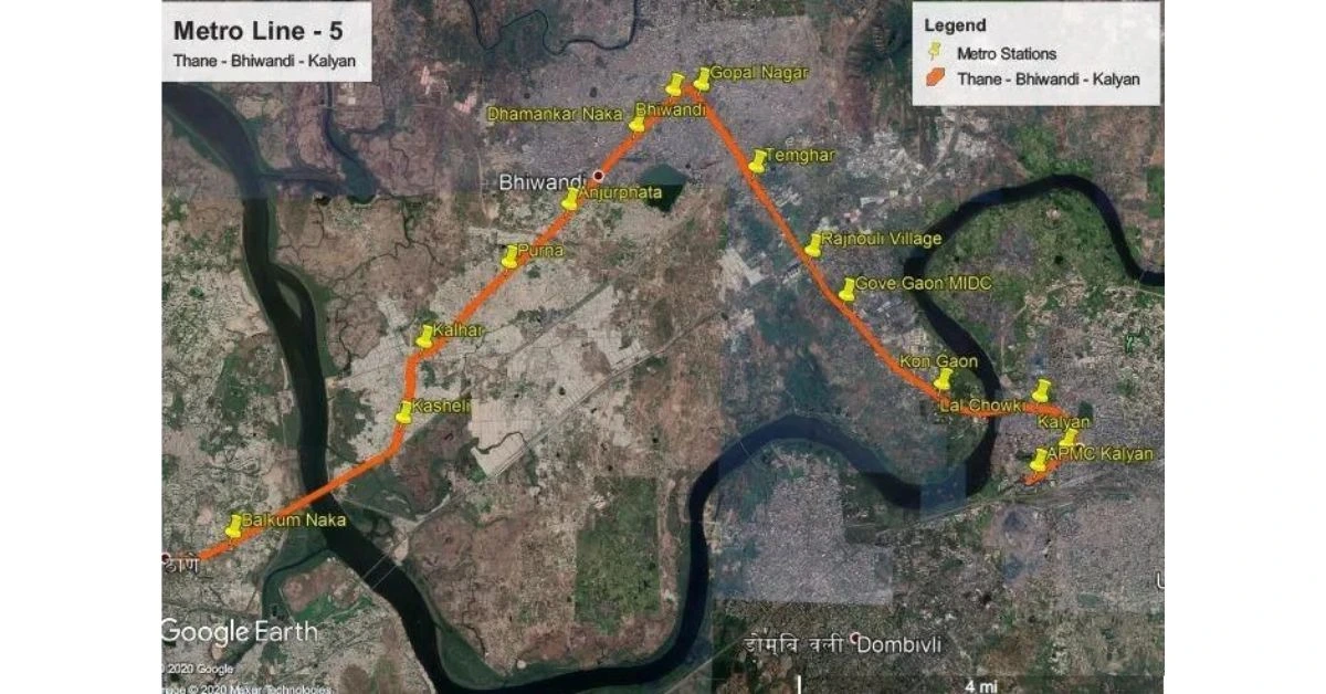 balkum naka kalyan mumbai metro line 5 map