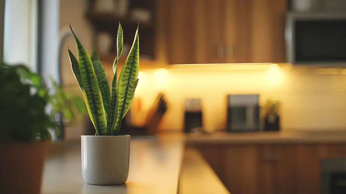 snake plant direction in the kitchen or cooking area