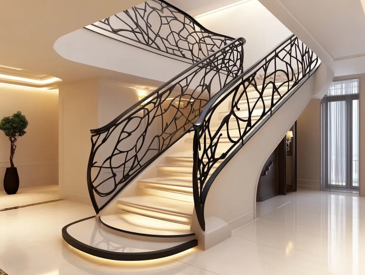 artistic metal stair railing design