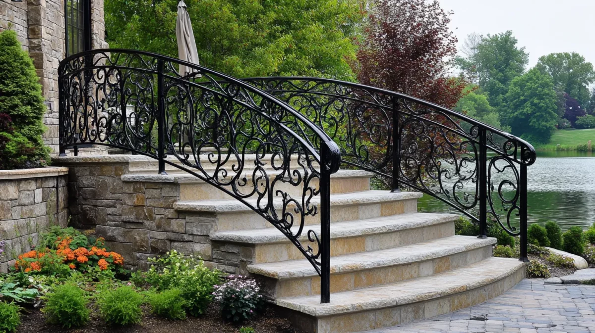 decorative iron stair railing design