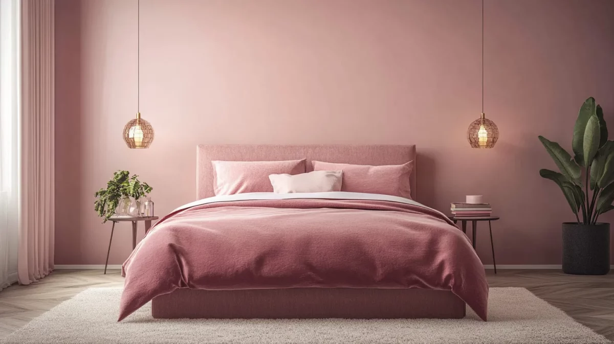 dusty pink calming paint colour for bedroom