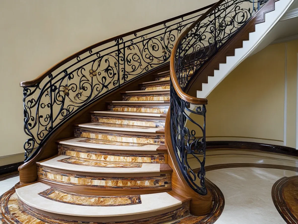 floral stair railing design pattern