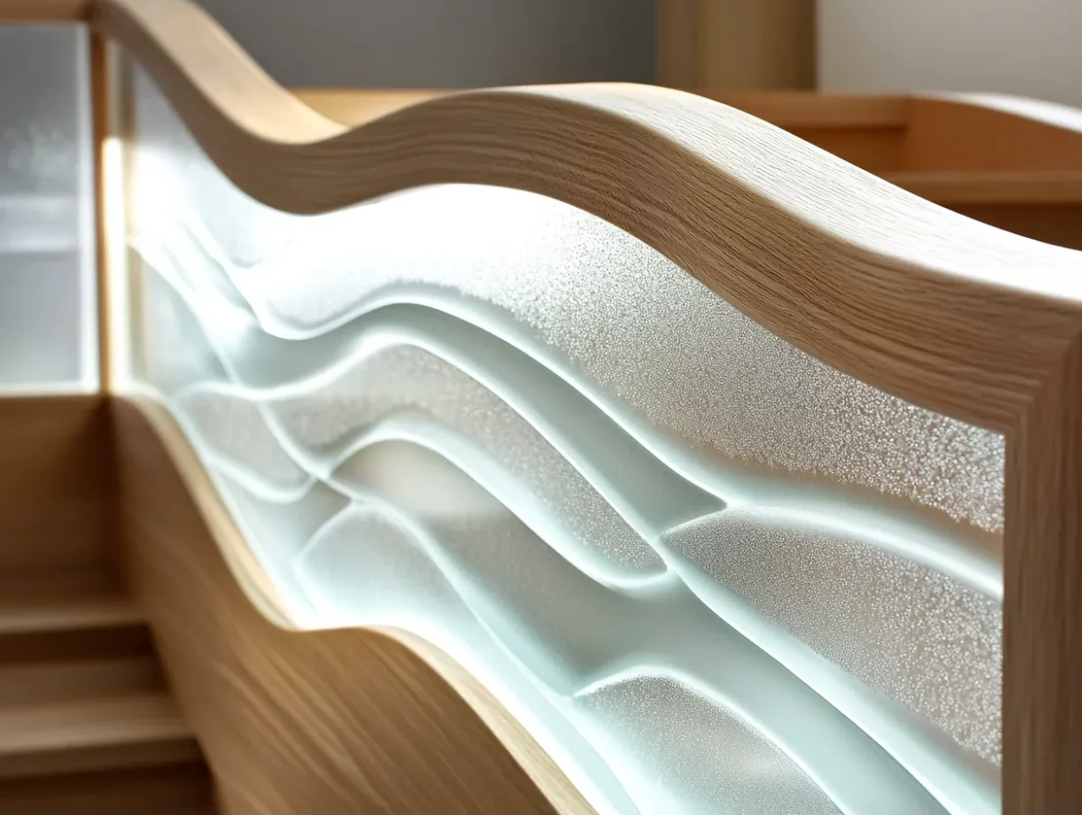 frosted glass railing design for stairs