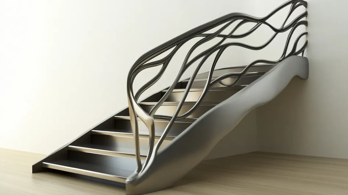 minimalist steel railing design for modern stairs