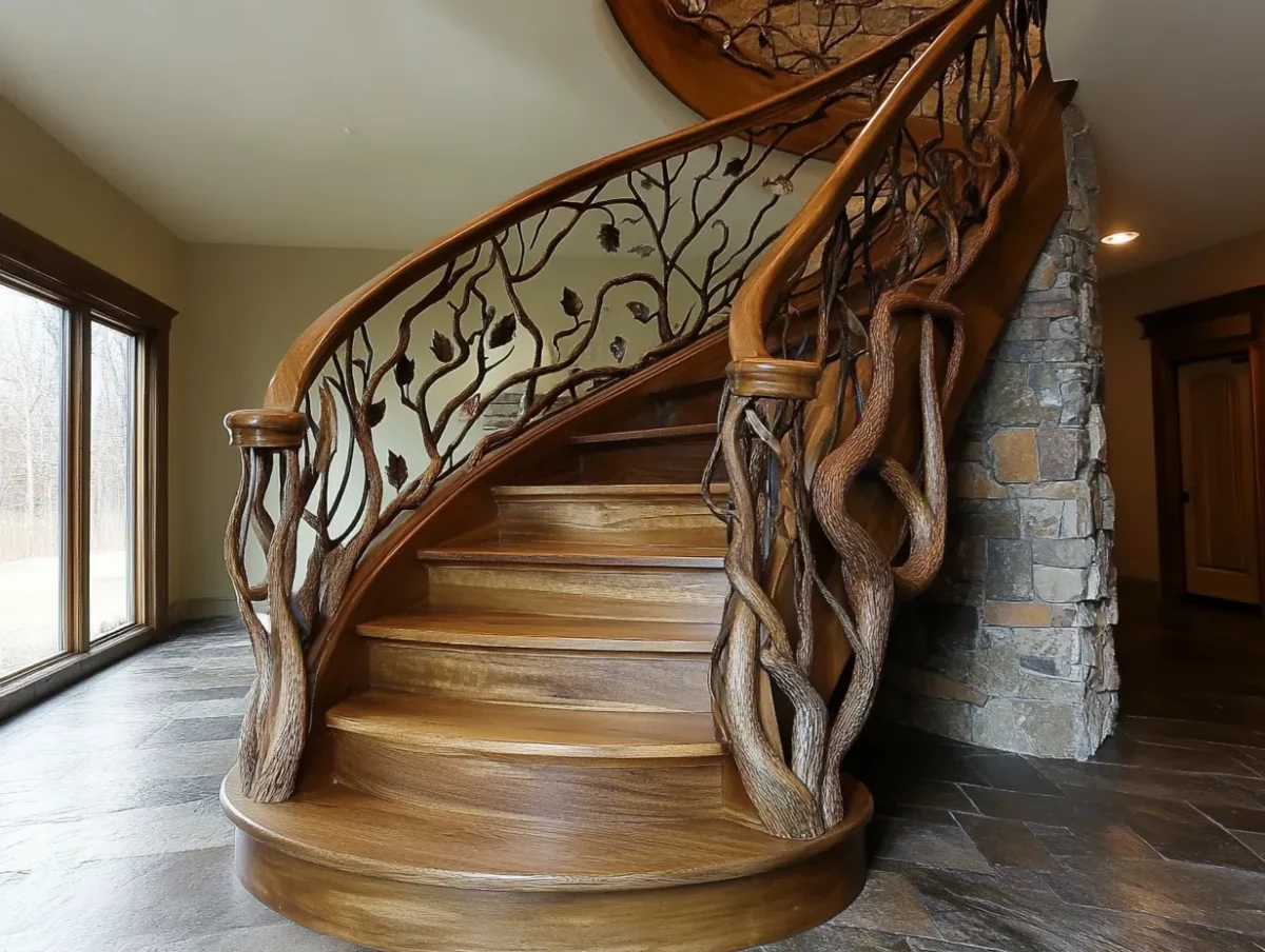 nature inspired stair railing design