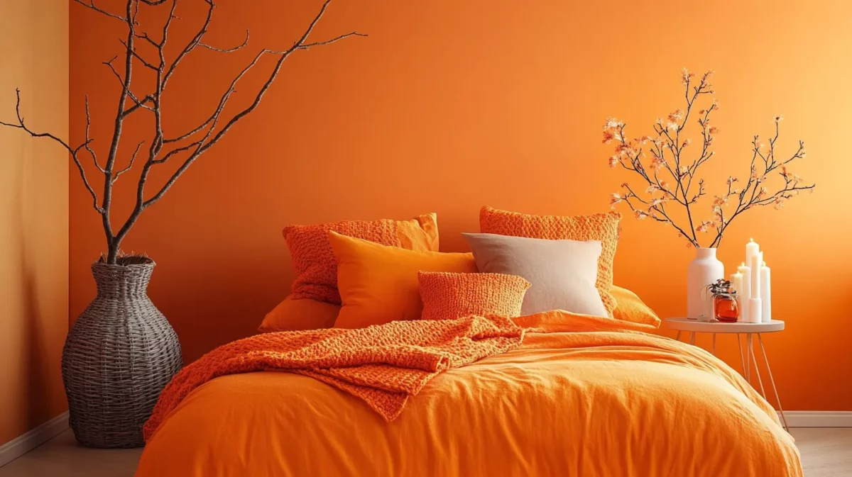 pale orange calming paint colour for bedroom