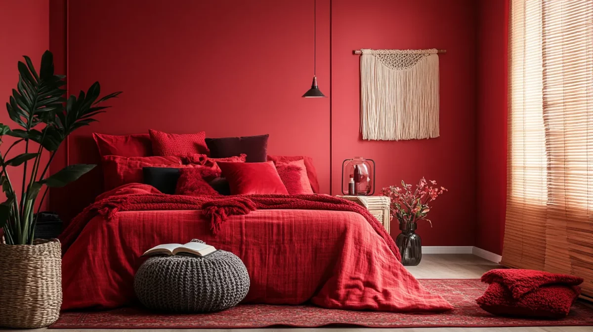 rustic red calming paint colour for bedroom