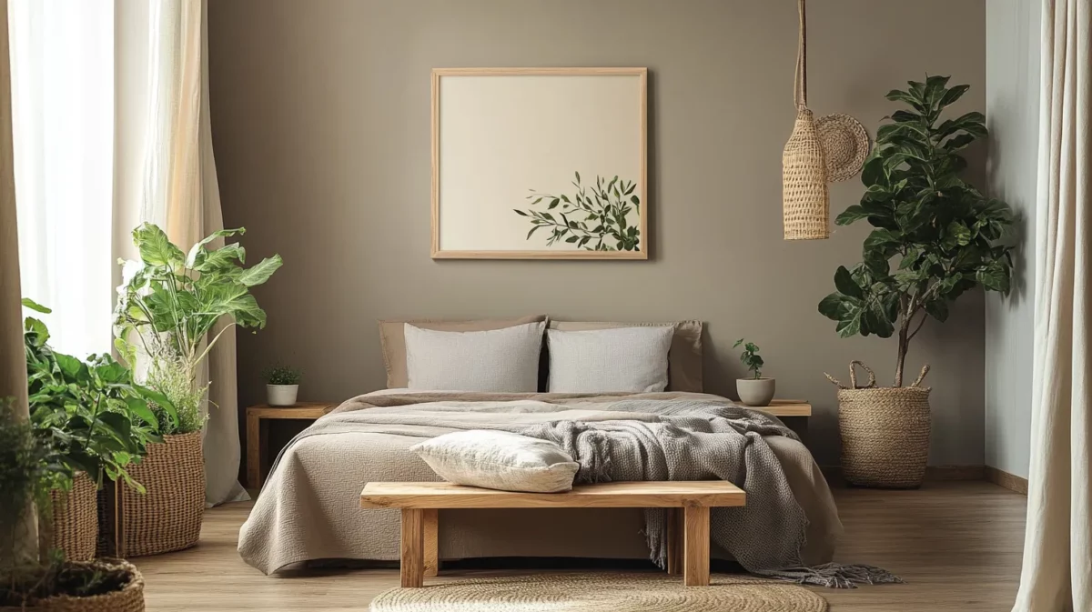 taupe tint calming paint colour for bedroom