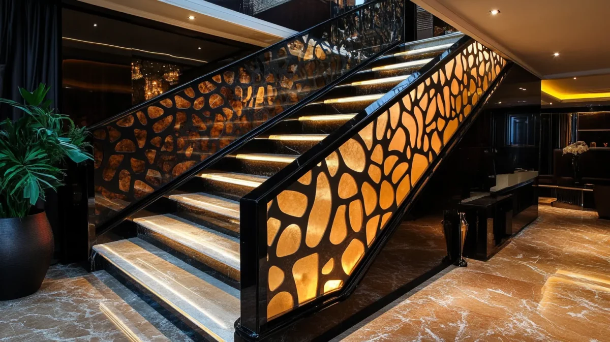 tinted glass stair railing design