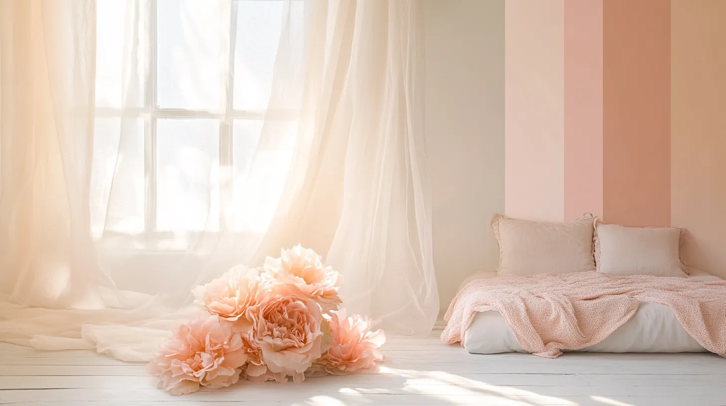 blush peach colour paint combination