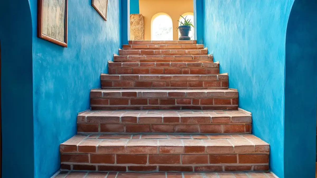 escape to the blue sea with a trendy staircase wall colour