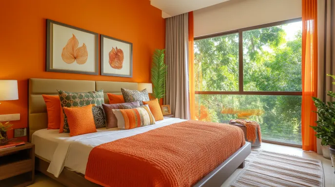 orange colour for bedroom as per vastu