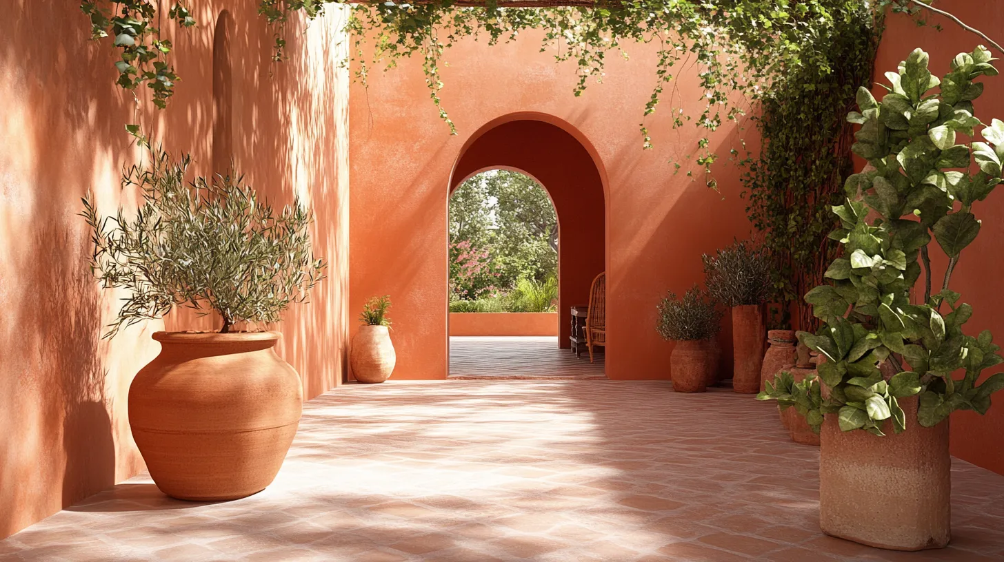 terracotta peach colour paint combination