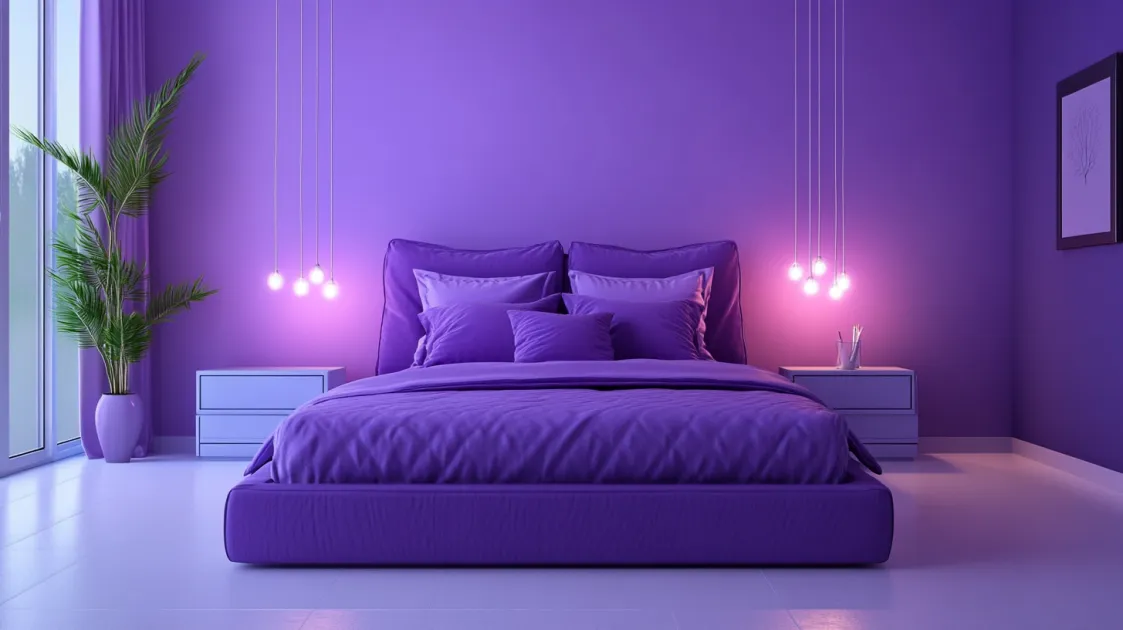 purple colour for bedroom as per vastu