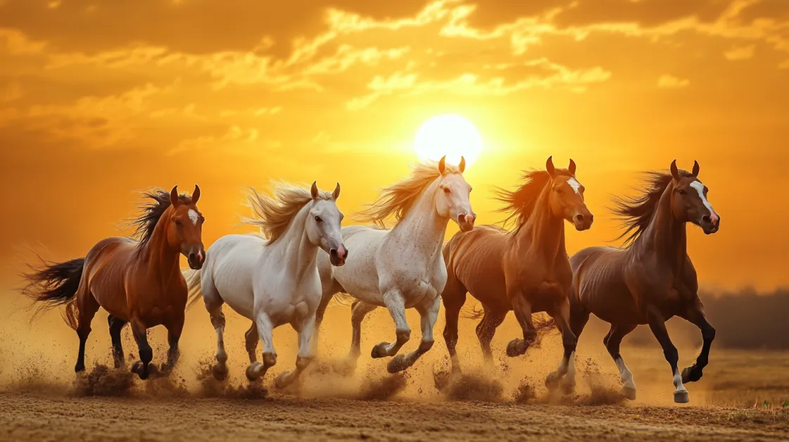 Seven Horses with Sunrise Vastu Significance