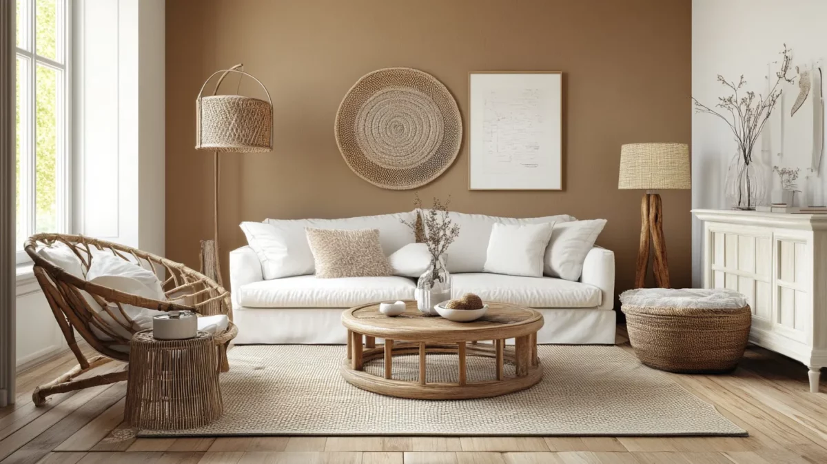 brown and white combination wall colour paint